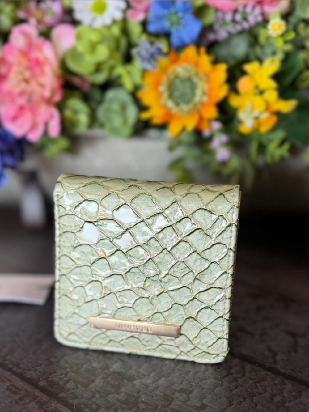 BRAHMIN JANE MINT NOVELLA PAYENT SNAKE LEATHER NWT GREEN - Picture 8 of 8